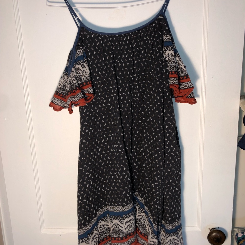 Free People Off The Shoulder Boho Print Dress XS